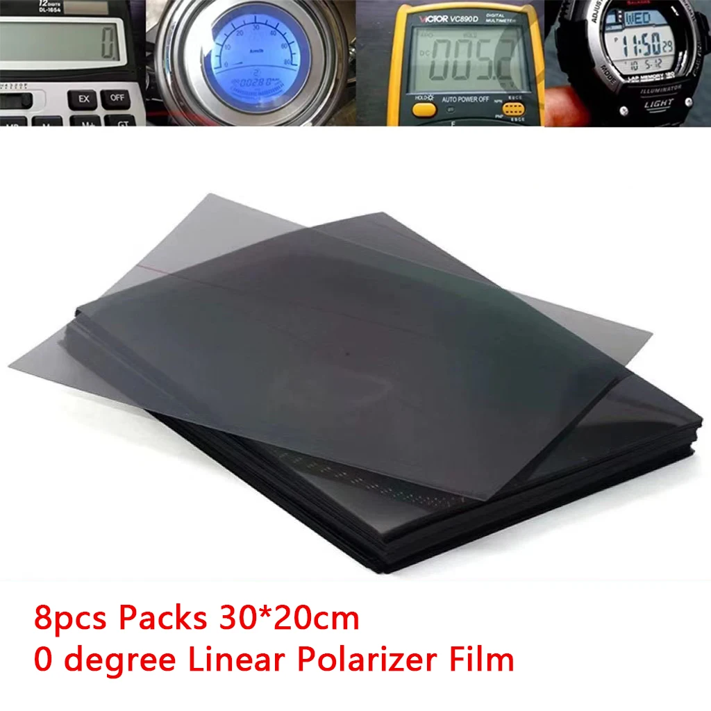 8pcs 20*30cm Horizontal 0 Degree Polarizer Film for LCD,LED/LCD Polarizer Polarizing Film  for TV polarizing film aging  falling