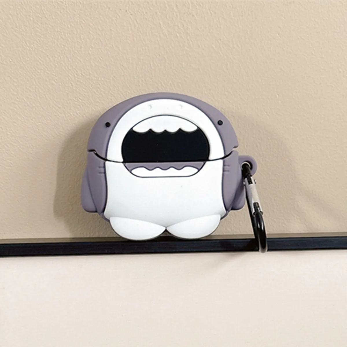 Headphone Case for Samsung Galaxy Buds 3/Buds 3 Pro (2024 Release),Cute Creative Shark Design Silicone Ear Buds case with Hook