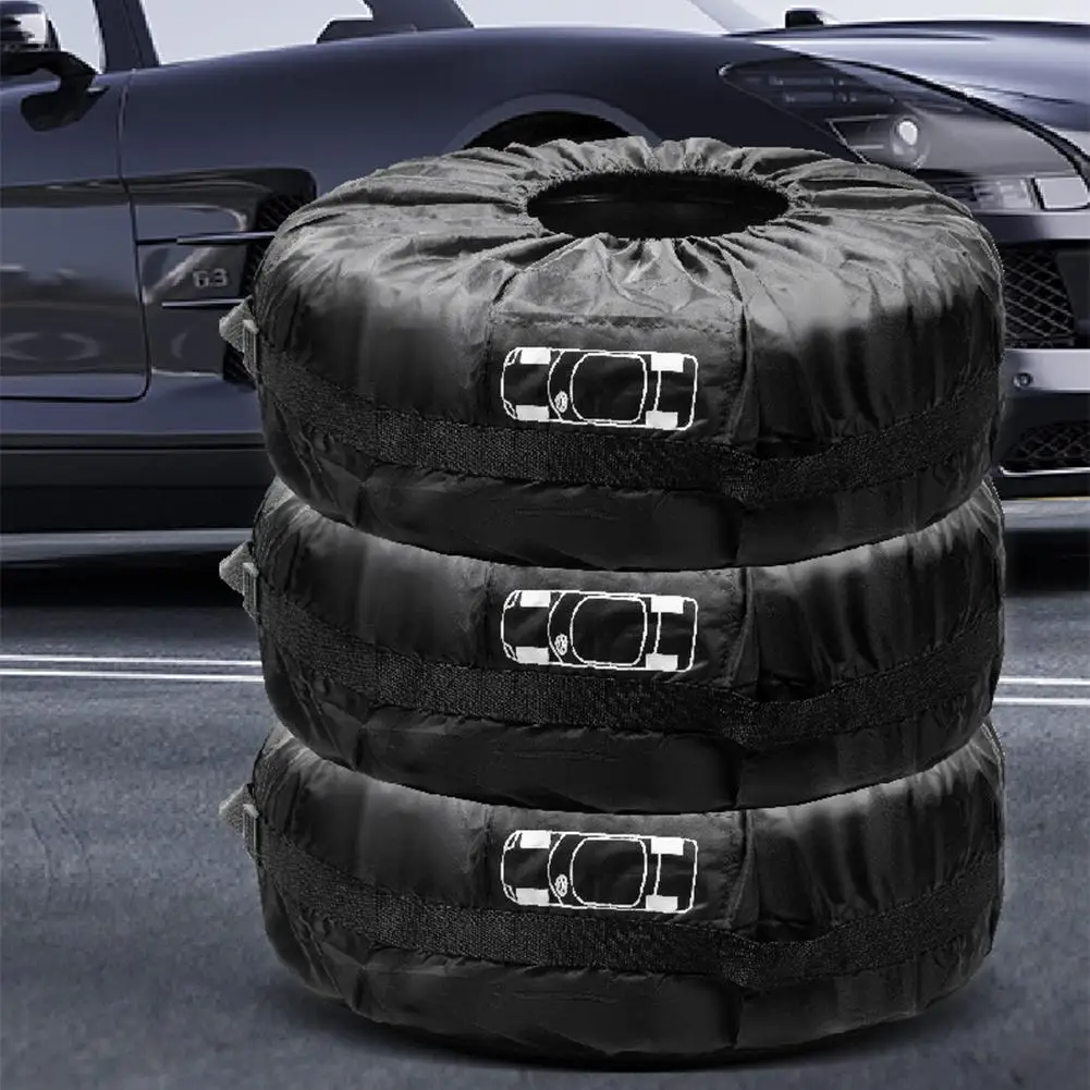 Polyester Car Auto Wheel Tire Cover Protector Car Spare Tire Cover Tyre Wheel Covers For Vehicles Dustproof Tire Bags