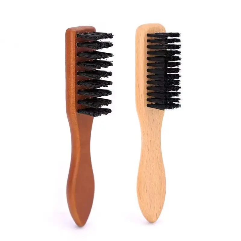 Men'S Beard Brush Wooden Handle Boar Bristle Beard Cleaner Tools Anti-Static Hairdressing Dusting Comb Coiffeur Shaving Brush