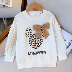 Teenagers Sweatshirts for Girl Tops Heart Print Kids Clothes Shirts Spring Autumn Baby Children Clothing 4 6 7 8 9 10 11 12 14 Y