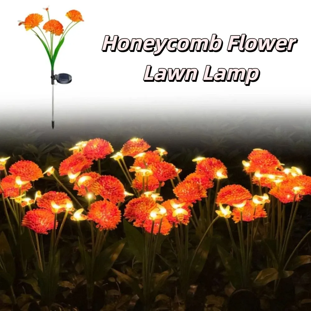 Waterproof Solar Powered Garden Lamp Bright Orange Wobbling Design Solar Bee Light Solar Powered With Flowers