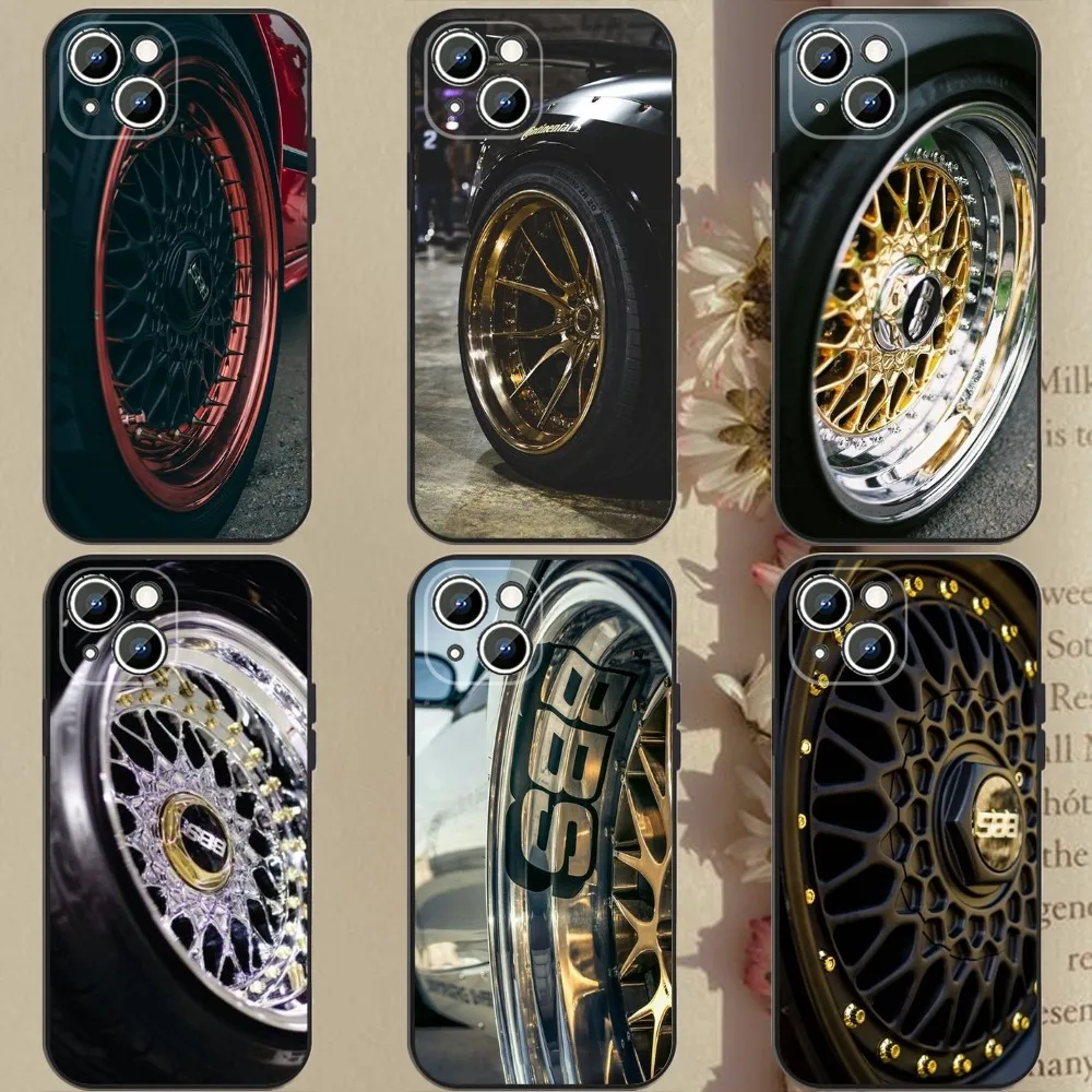 Bbs Car Rim Wheel Hub   Phone Case Phone Case For Apple iPhone 15,14,13,12,11,XS,XR,X,8,7,Pro,Max,Plus,mini Silicone Black Cover