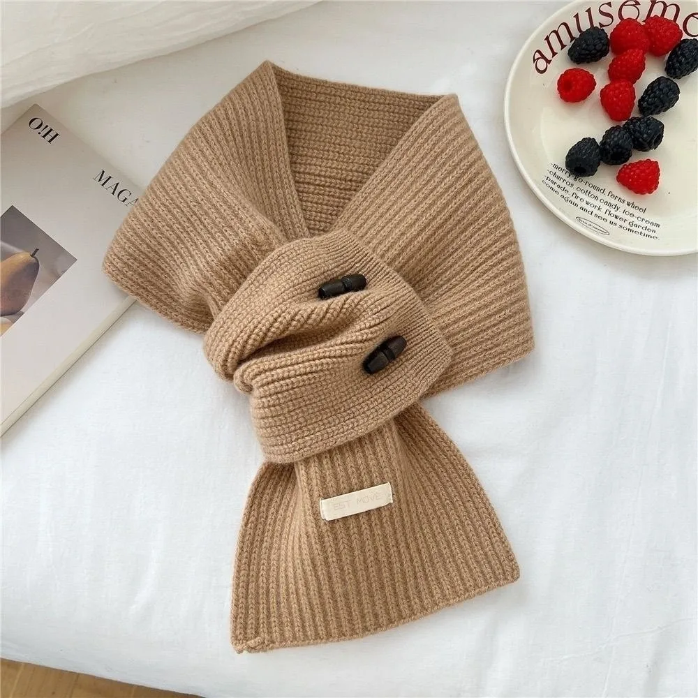 

New Windproof Neck Warmer Coldproof Warm Knitted Scarf Knitted Versatile Cross Scarf Gift