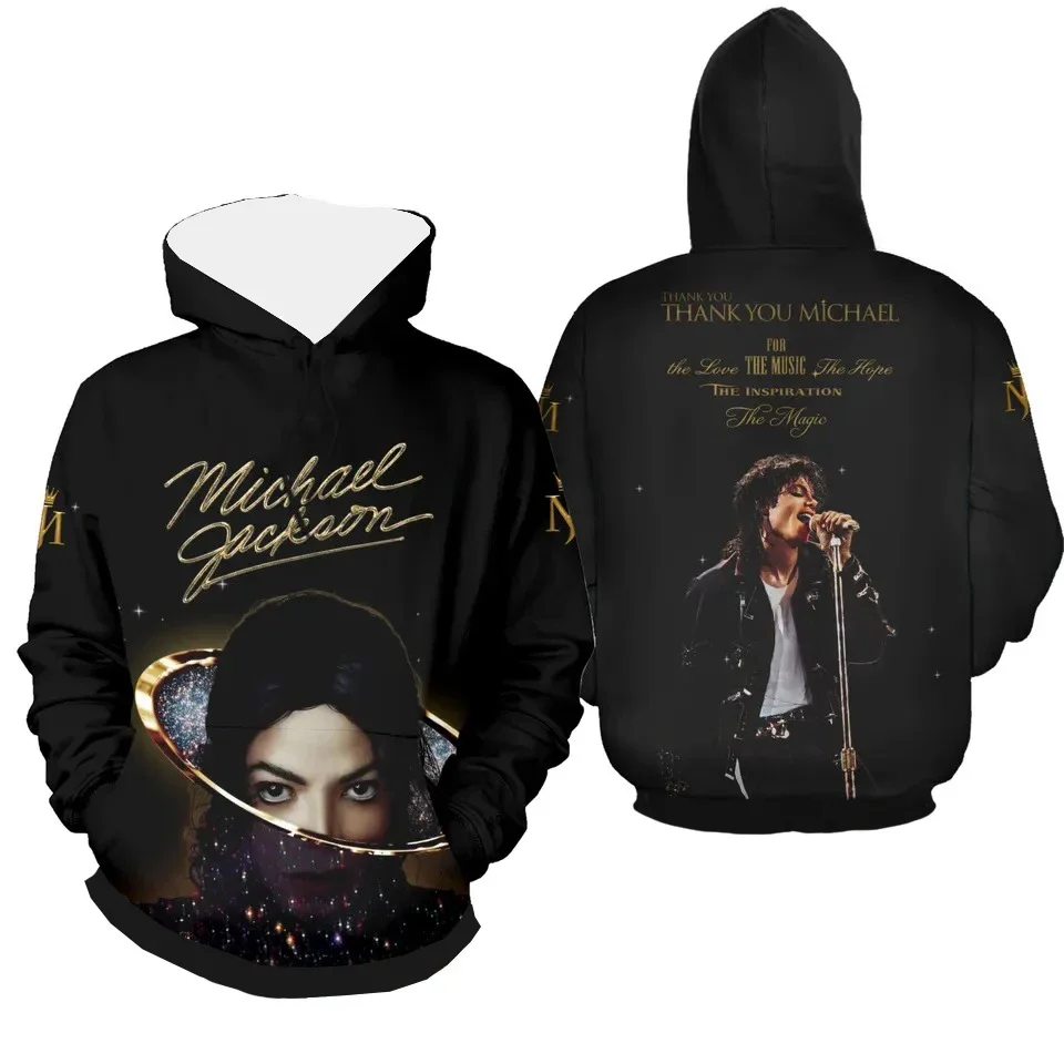 New Michael Jackson Hoodie, 3D Printed Black and White Fashionable Hoodie, Fashionable Street Casual Home and Parent-child Wear