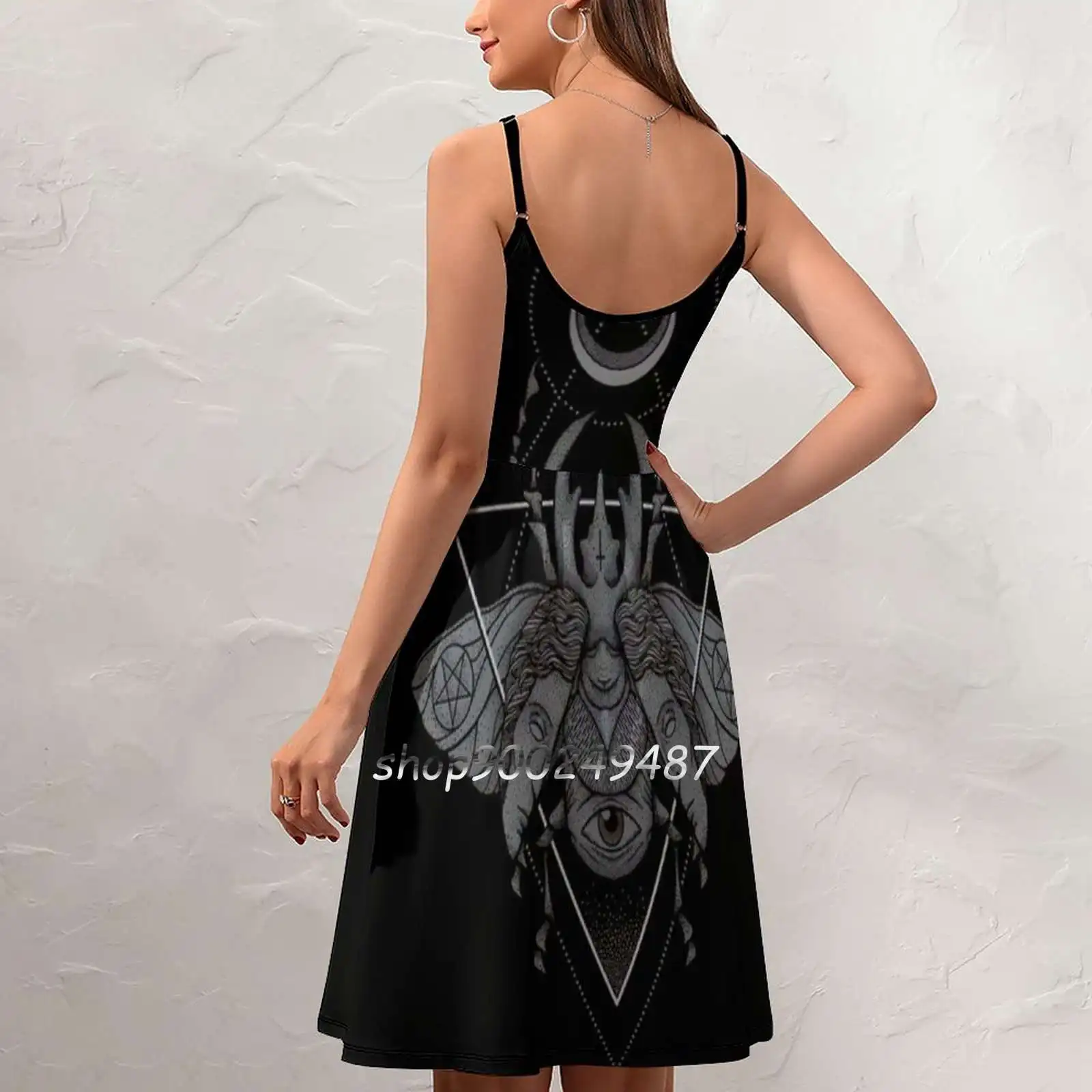 Occult Beetle Sling Dress Summer Dress Sling Sexy A Line Dress Fashion Female Dress Occult Beetle Scarab Geometric Geometrical