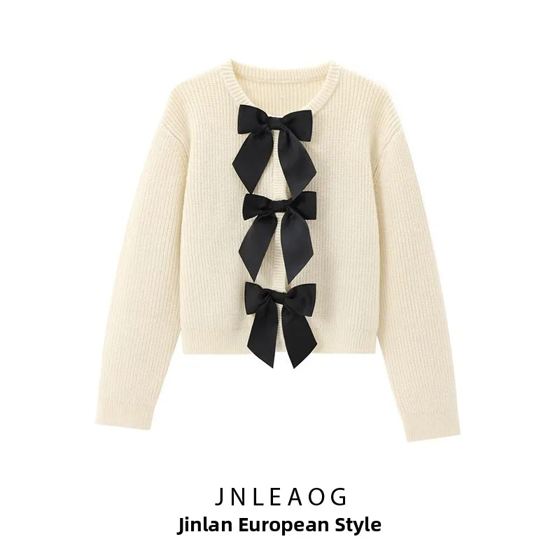 كارديجان نسائي من JNLEAOG بأكمام طويلة محبوك برقبة مستديرة ناعم ضيق مفتوح من الأمام للخريف أنيق من ألياف البوليستر الناعمة مع...