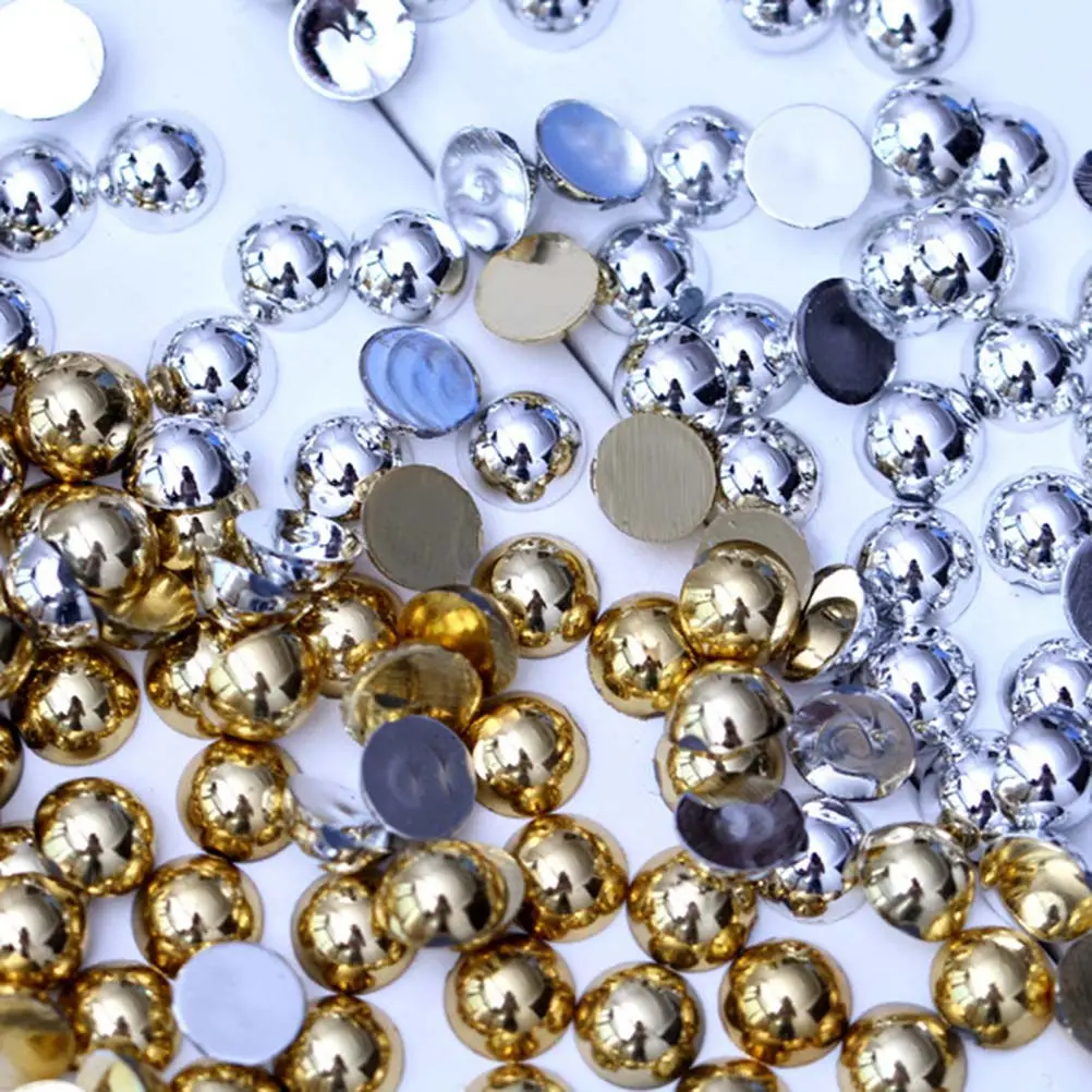 

2465Pcs DIY Nail Art Beads Kit Half Round Pearl Scatter Set for Crystal Studs Rhinestones Manicure Decoration Supplies