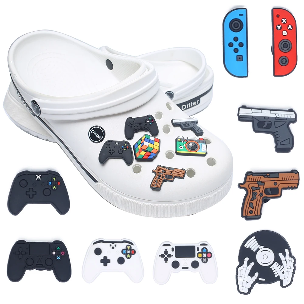 16-23pcs Game Cartoon Series Shoe Charms For Slides Sandals, PVC Shoe Decorations Accessories For Friend Party Gifts