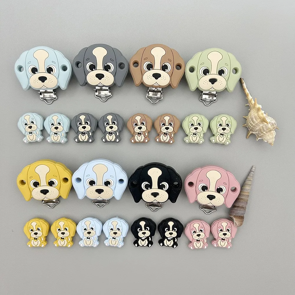 Clips de silicona para chupete de bebé, soporte de cuentas de animales, accesorios para el cuidado del mordedor, pezón DIY, sin BPA, regalos para bebés, 3 uds.