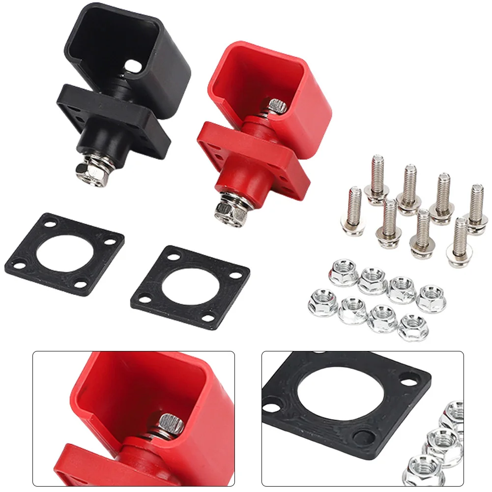2PCS 50A Lithium  Battery Terminal Blocks Energy  Storage Battery Connector Terminals  Square Through Wall Terminal Block