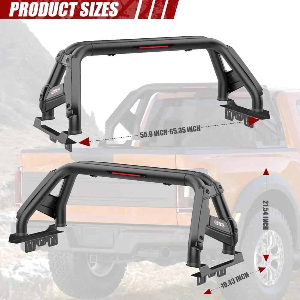 قضيب لف شاحنة قابل للتعديل لنماذج كاملة ومتوسطة الحجم، متوافق مع شاحنات الالتقاط المختلفة #3