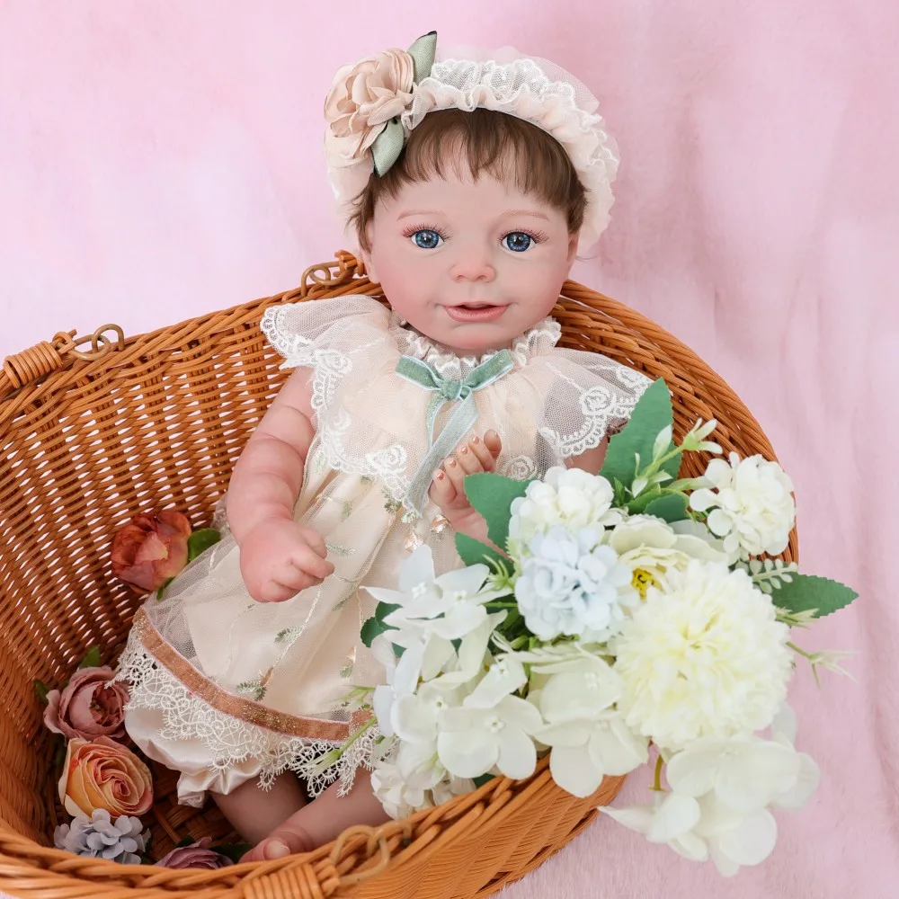 Cloveray, muñeca Reborn realista de 20 pulgadas, muñeca de vinilo Kawaii, bonita muñeca bebé, decoración para habitación, colección de juguetes, Hobby, regalos para niños de alta calidad