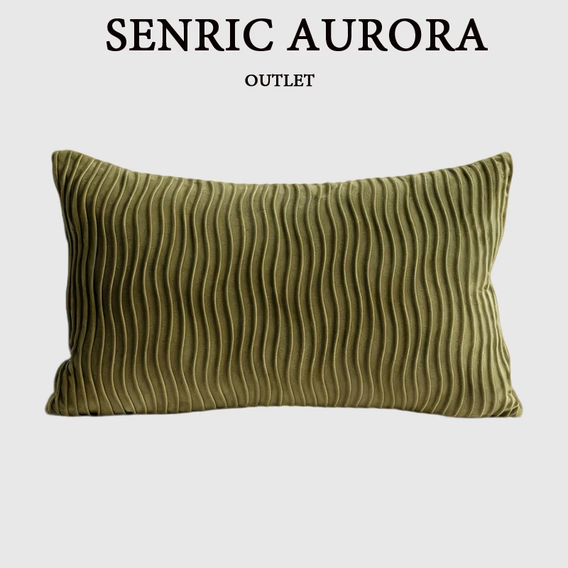 

Modern Luxury Lumbar Cushion Cover 30x50cm Retro Green Jacquard Pillow Covers Decorative for Home Sofa Bedroom Decor
