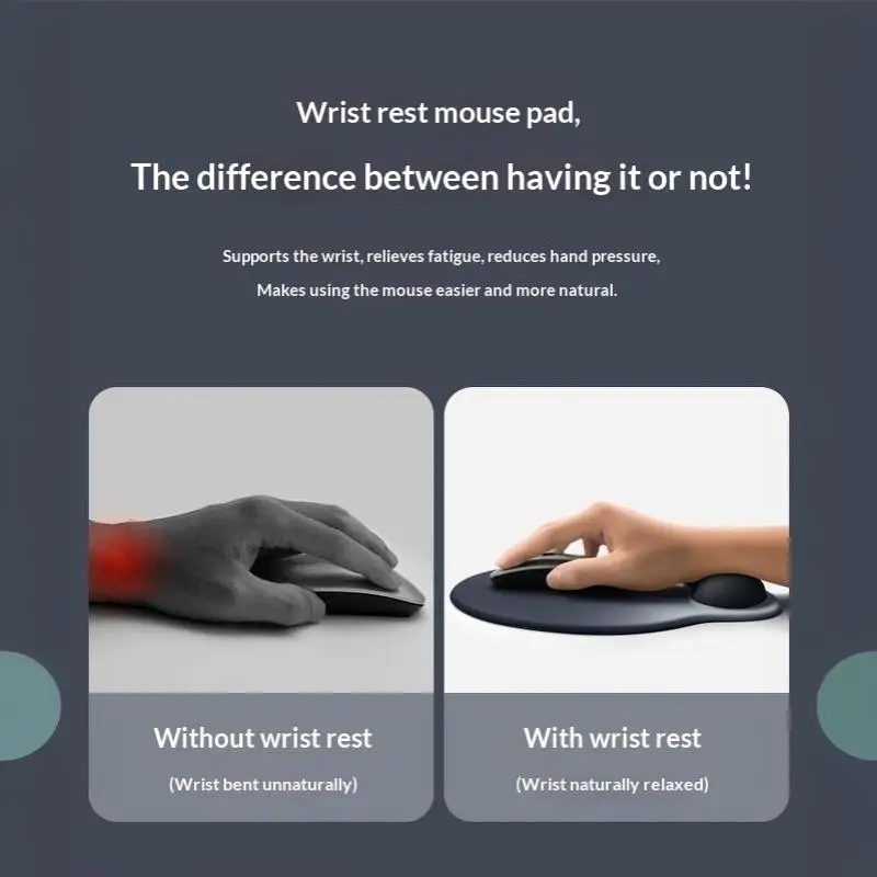 Ergonomic Mouse Pad Soft Comfortable Wrist Support Non Slip Multicolor Mice Mat for Gaming Work Study Use