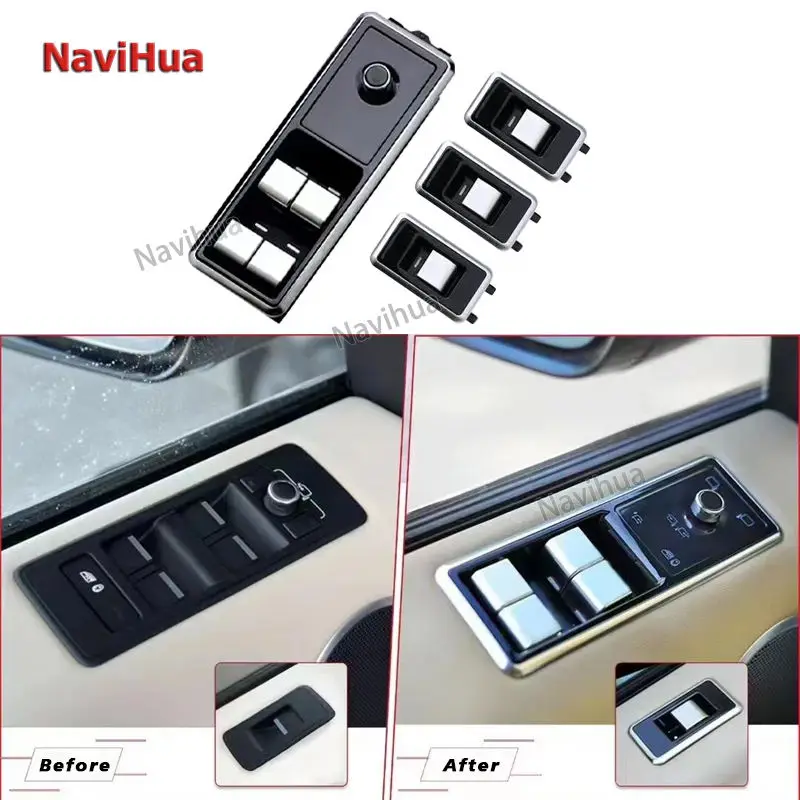 Navihua-Interruptor de Elevalunas eléctrico, botón de Control de elevación de ventana de coche para Range Rover Sport 2014-2017