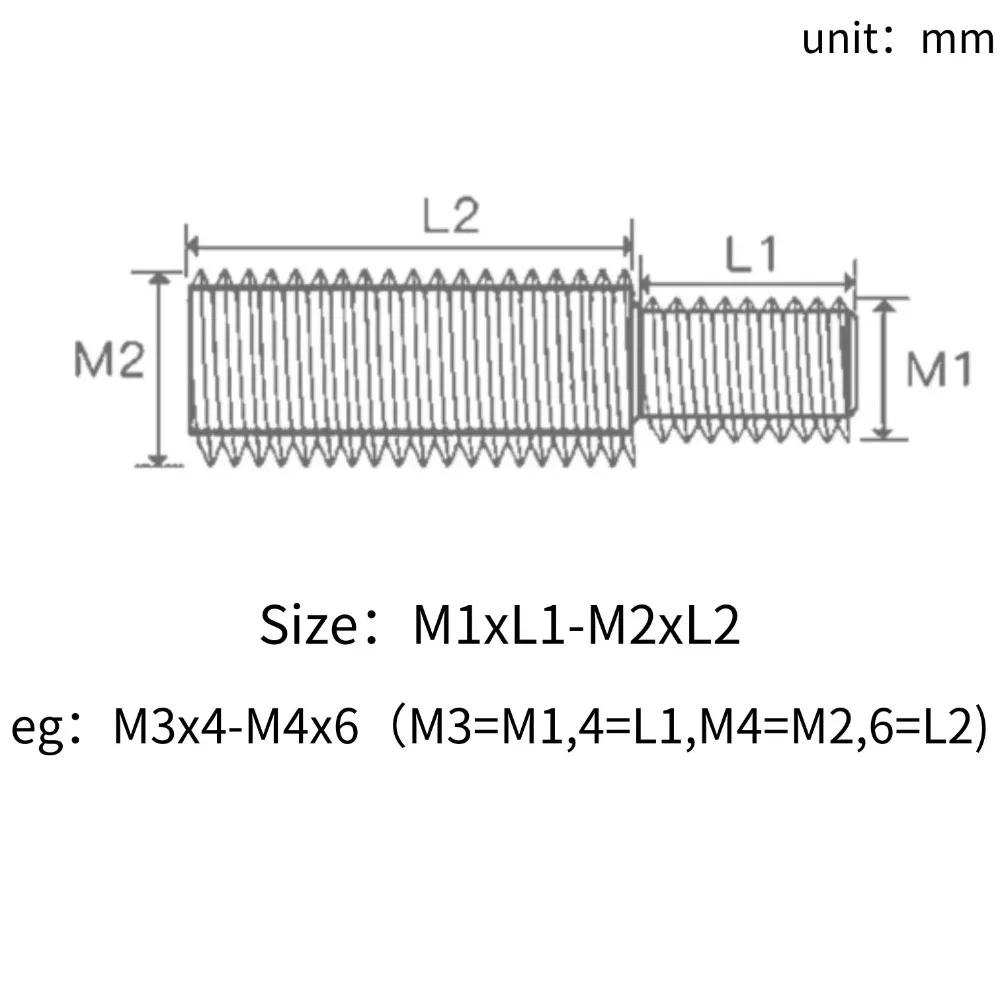304 Edelstahl M3 M4 M5 M6 M8 M10 M12 M14 M16 M20 Gewindeadapter Stecker auf Stecker Umwandlung Doppelkopf-Transferschraube – Detail 1