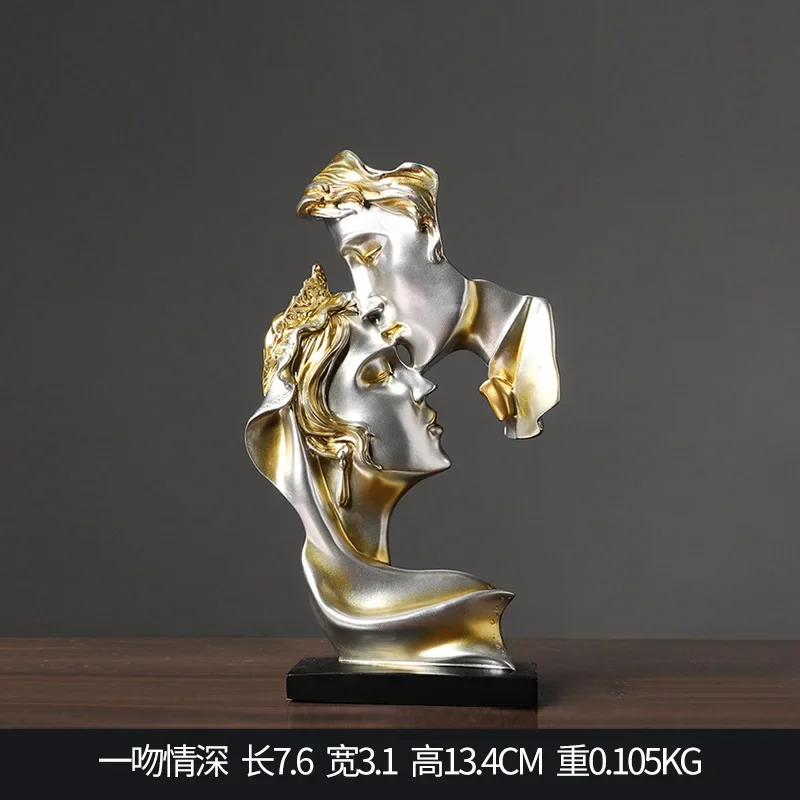 

Desktop Wine Cabinet Decoration Mini Resin Lovers Statue Figurine 1PC Kissing Posture Model Craft Sculpture Ornament Home Decor