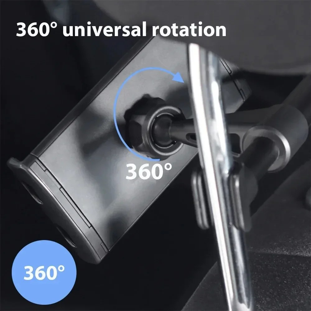 4-11.5 inch Mobile Phone Holder 360 Rotation Back Seat Headrest Bracket For iPad Tablet Telescopic Stand Car Rear Pillow Mount