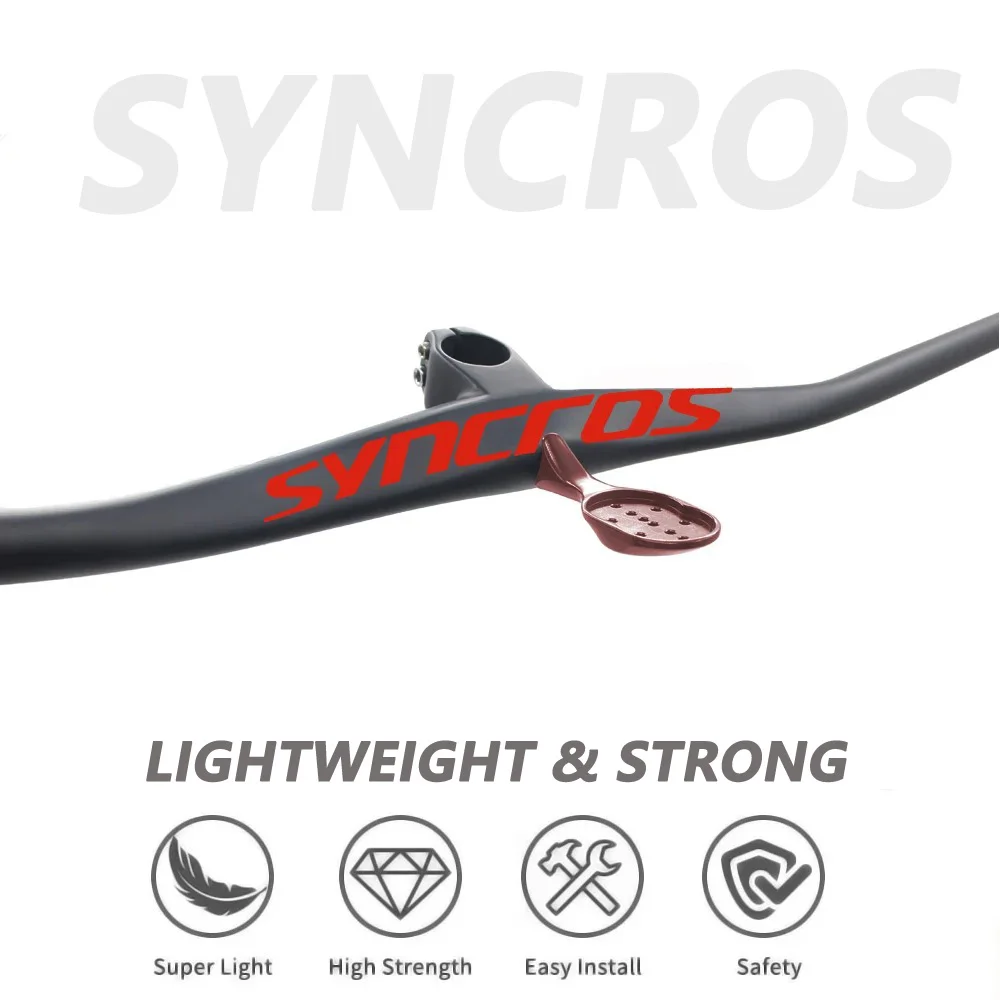 

Интегрированный карбоновый руль Syncros для MTB с титановым винтом, 40/50/60/70 мм, хромированный логотип, матовое покрытие UD, аксессуары