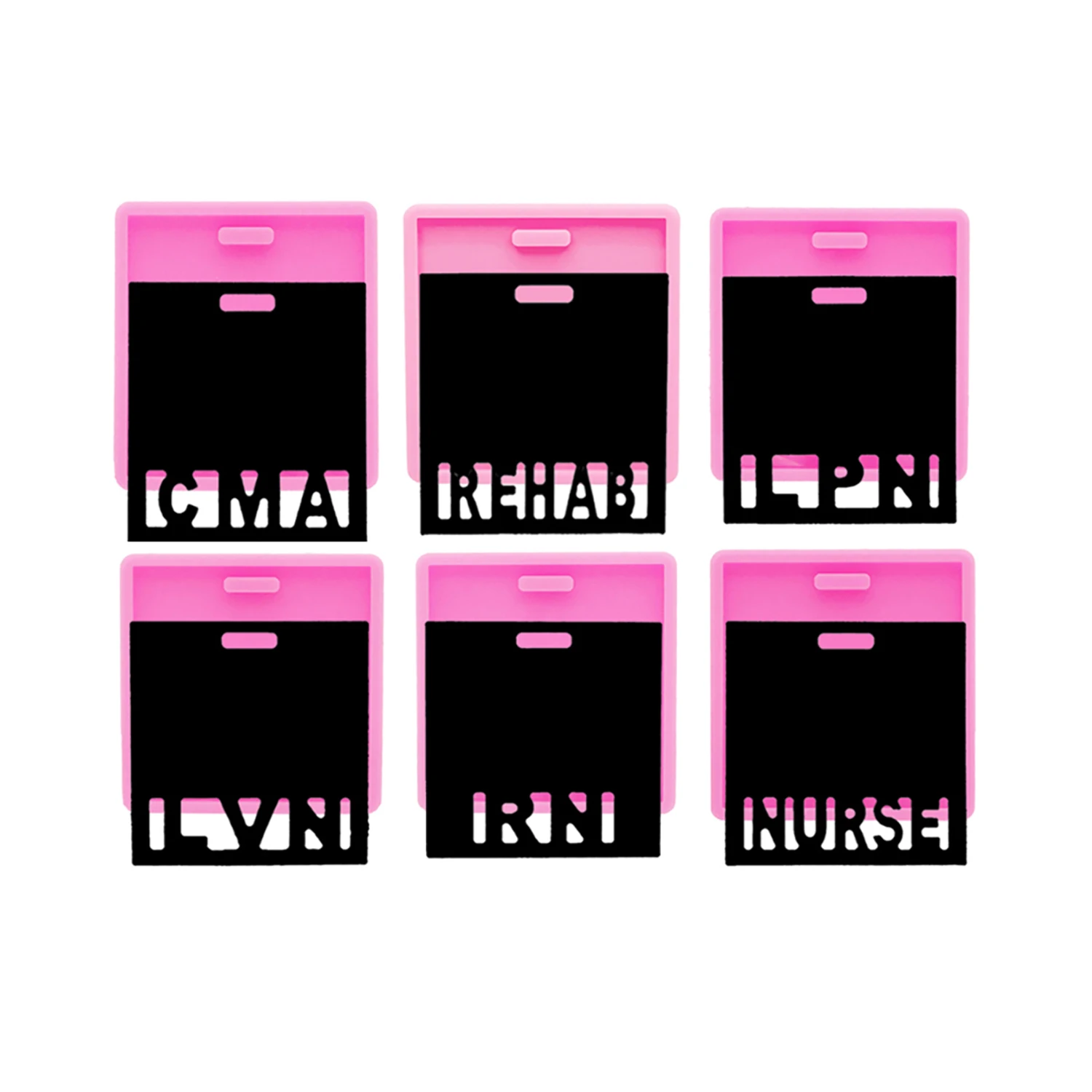 CMA LPN RN XRAY Badge Silicone Mold for Epoxy Resin Casting DIY Craft Scroll Tag Label Supplies