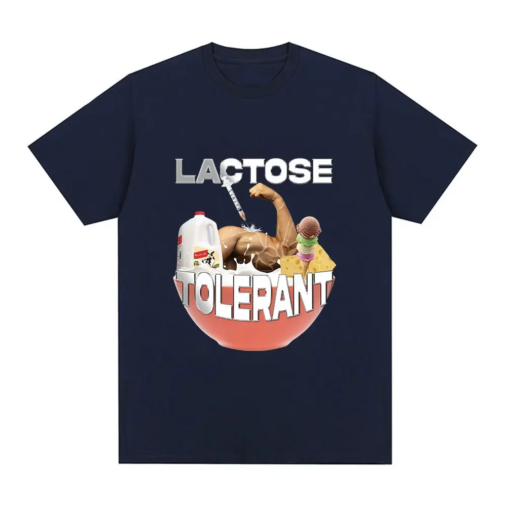 Funny Lactose Tolerant Graphic T-Shirt Men Women Vintage Fashion Short Sleeve T-shirts Cotton Casual Cozy Oversized T Shirt