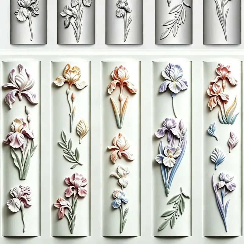 3D Flower Nail Silicone Mould Waterproof Tulip Iris Emboss Template 1Pcs DIY Nail Decor for Festival Nail Styling Creation