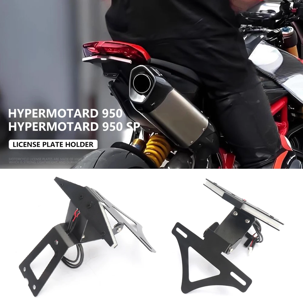 

FOR Ducati Hypermotard 950 / SP 2018-2023 Motorcycle Rear License Plate Holder Bracket LED Tail Tidy Fender Eliminator Metals
