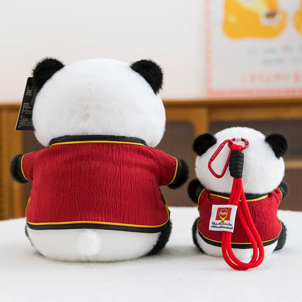 Silk Hanfu Panda Plush Toy Chinese Style Keychain Plush Panda Pendant Cartoon Home Decor Stuffed Animal Toys for Children