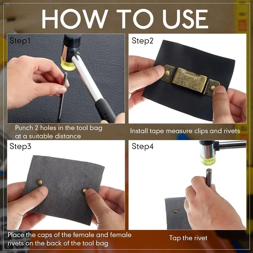 Replacement Metal Tape Measure Holder Durable Universal Measuring Tape Clip Bronze Measure Bag