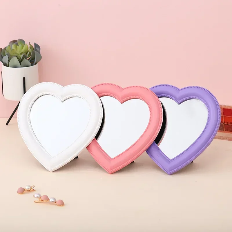 Heart Mirror Cosmetic Mirror Decorative Mirror Girl Heart Student Dormitory Home Decor Living Room Decoration Wall Decor