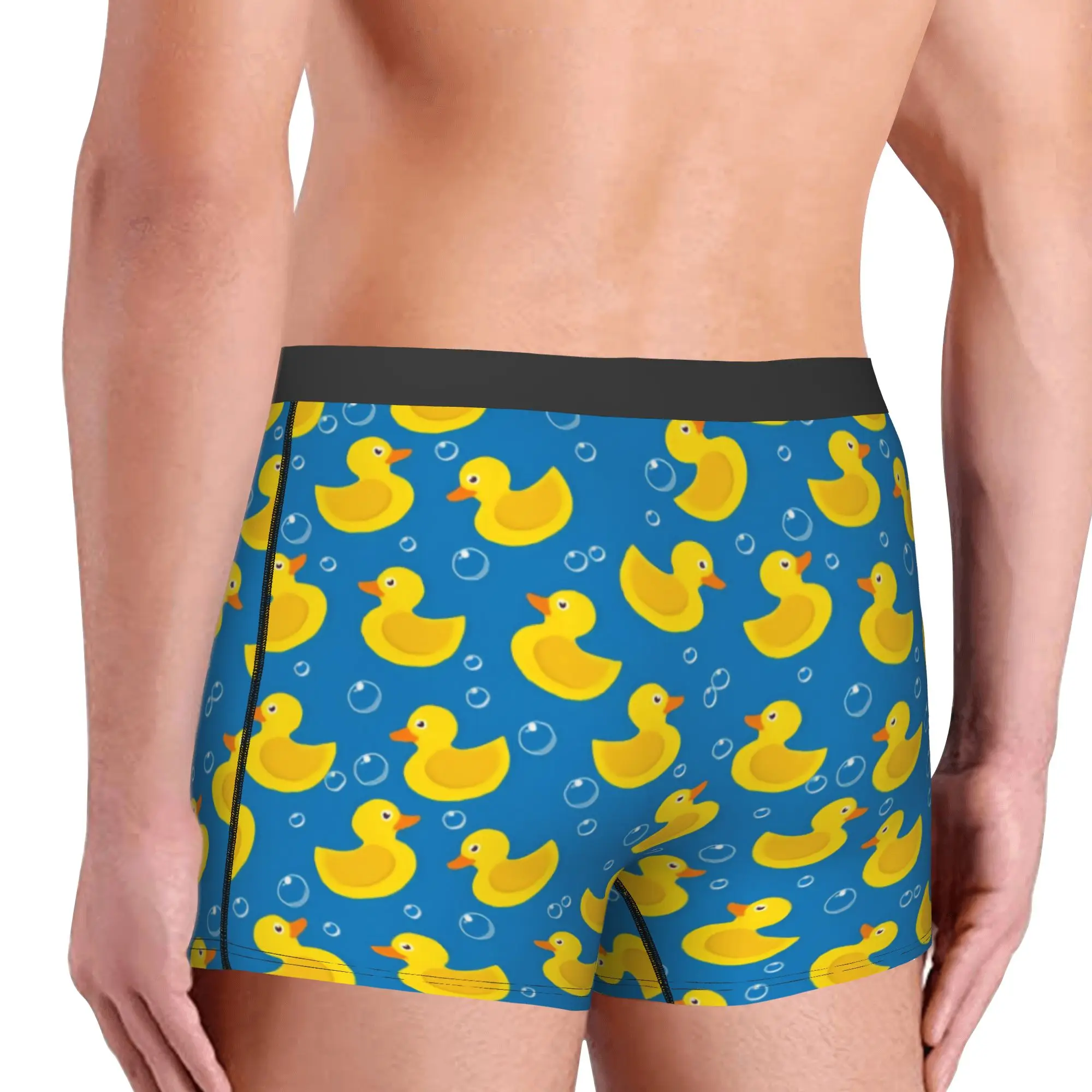 Fashion Cartoon Yellow Rubber Duck Pattern  Boxers Shorts Panties Men's Underpants Stretch  Briefs Underwear