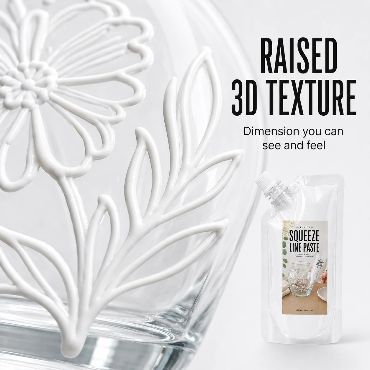 3D Texture Paste for Artists - Squeeze Line Paste Sculpting & Line Drawing Gel, Easy-to-Use DIY Clay for 3D Art