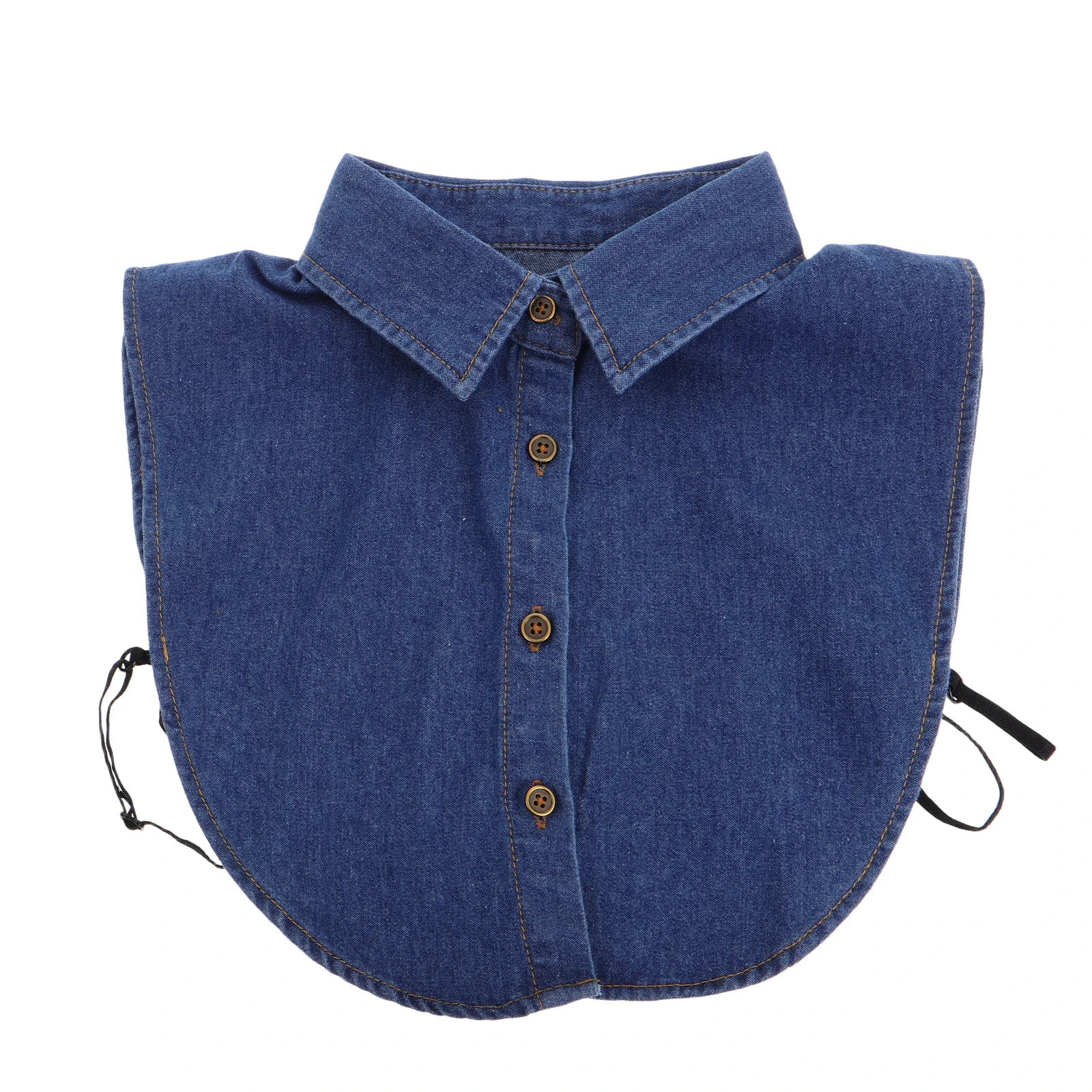 

Denim Fake For Women Detachable Blue Dickey Blouse Half Shirt Stylish Sweater Insert Fashion Layering Accessory Casual
