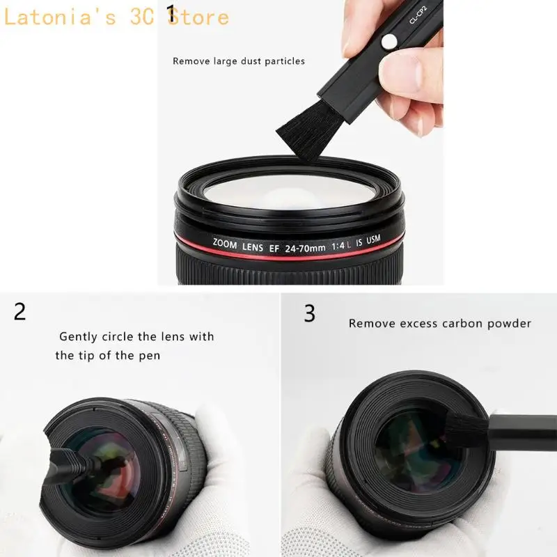 Ergonomisches Kamera-Reinigungswerkzeug mit weicher Kohlebürste und Klebespitze, präziser Reinigungsstift für die – Detail 7