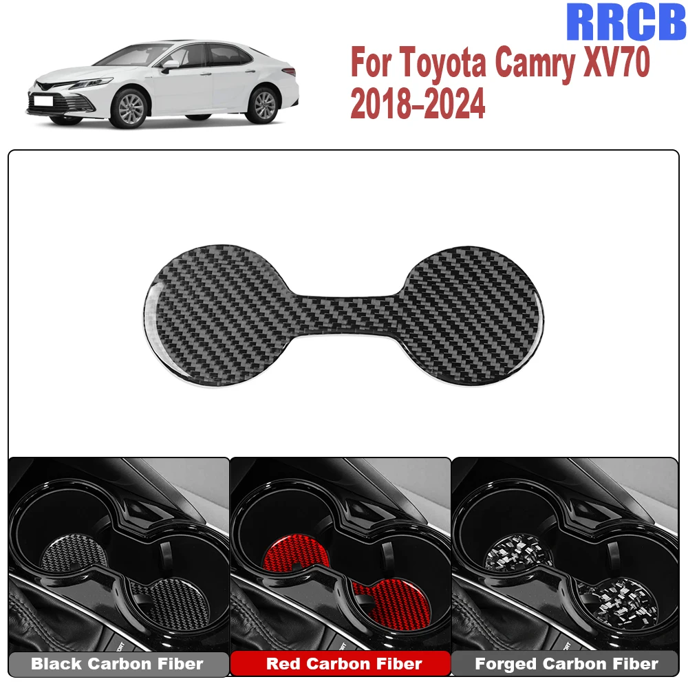For Toyota Camry XV70 2018 2019 2020 2021 2022 2023 2024 Real Carbon Fiber Gear Shift Cup Holder Pad