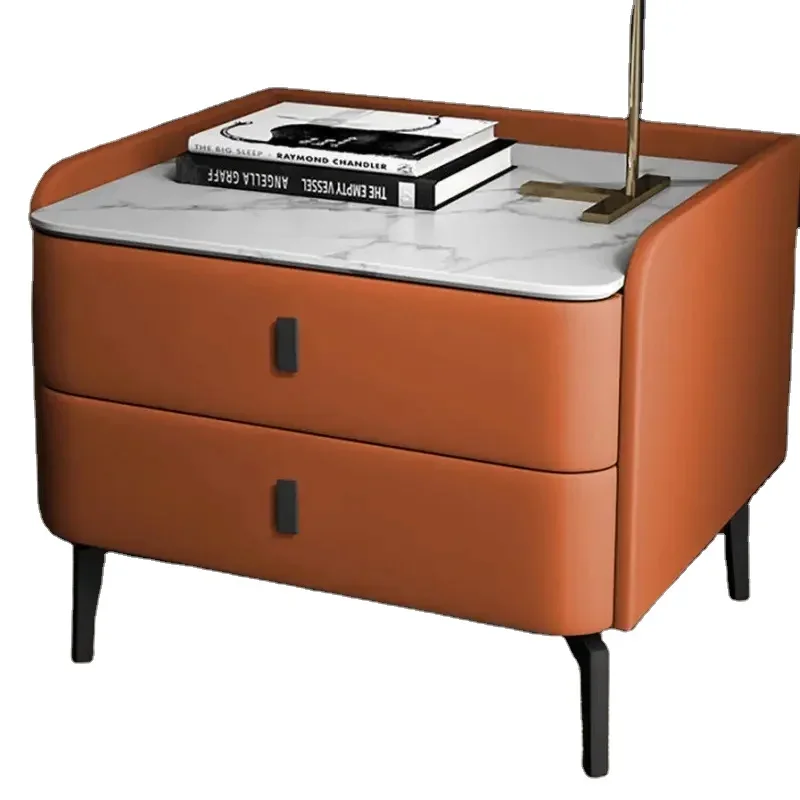 

for Wholesale Modern PU Leather Bedside Table Smart BedSide Tables Cabinet Nightstands with adjustable light speaker charge