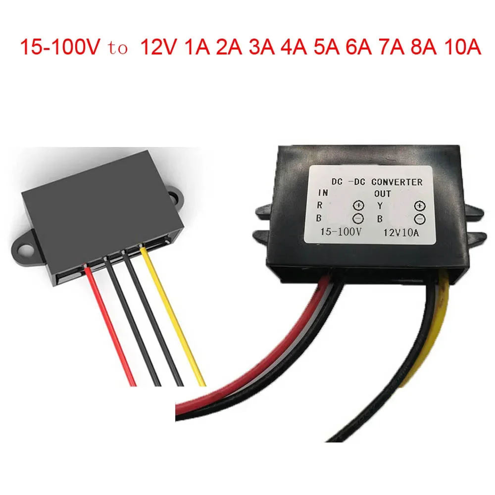 

DC15V-100V to 12V 1A 2A 3A 4A 5A 6A 7A 8A 10A DC DC Converter Step Down 12V Volt Car Buck Regulator Voltage Transformer