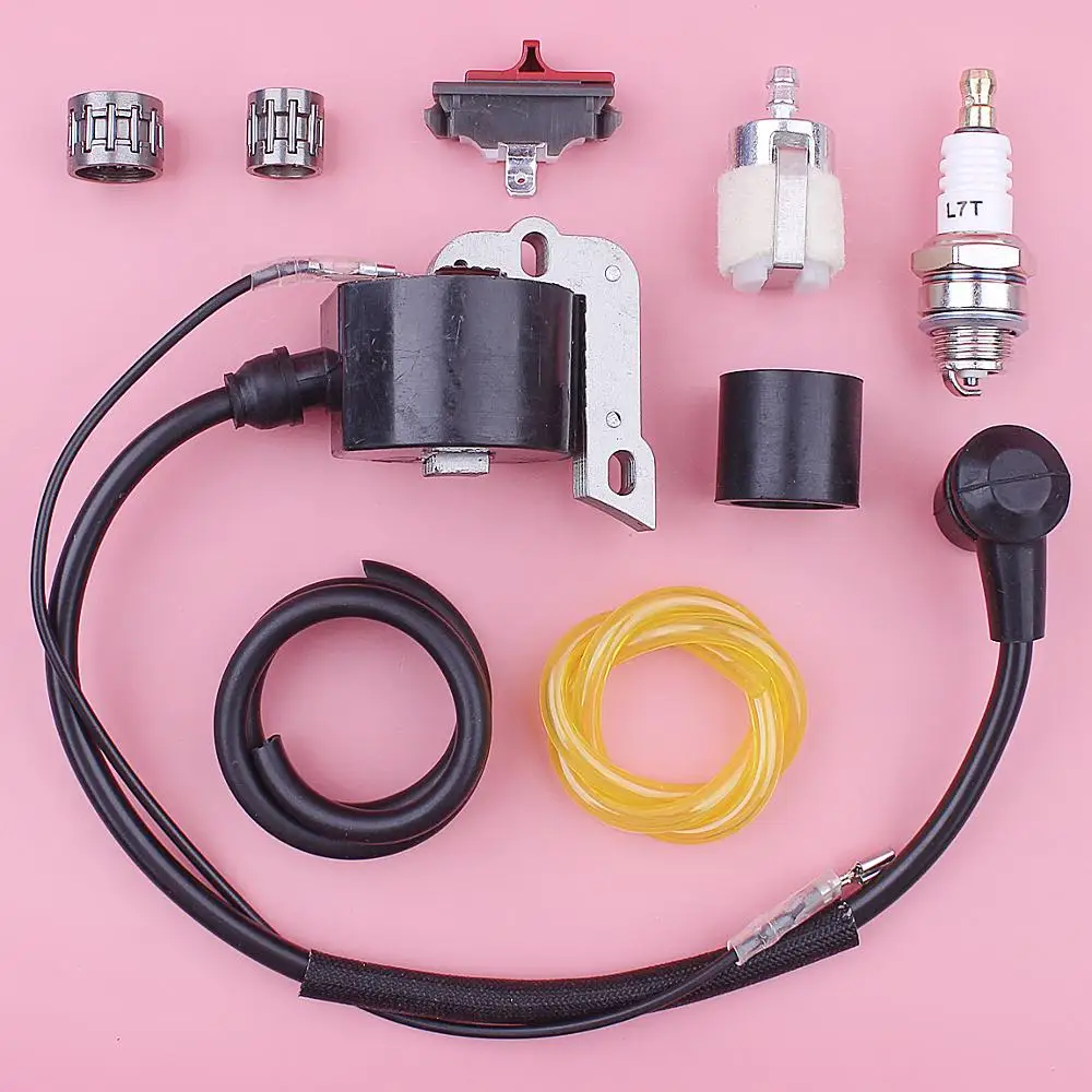 

Ignition Coil Stop Switch Kit For Husqvarna 55 51 268 272 254 Chainsaw 503901401 w Fuel Filter Line Piston Clutch Needle Bearing