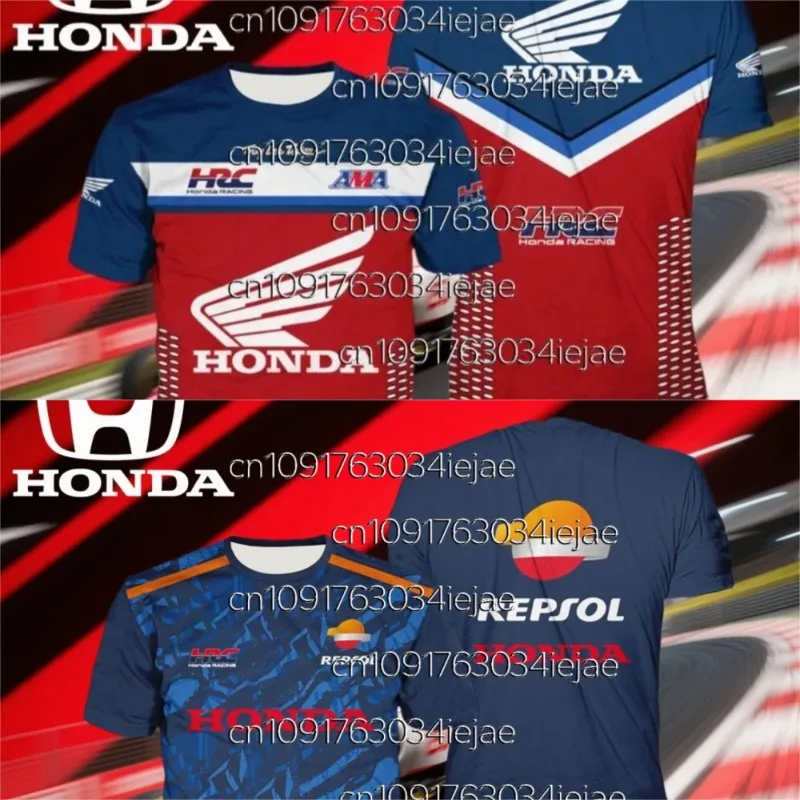 

Honda HRC Team Racing T-shirt For Motorcycle Enthusiasts Breathable Sweat Wicking Summer Cycling Jersey Sportswear For Men