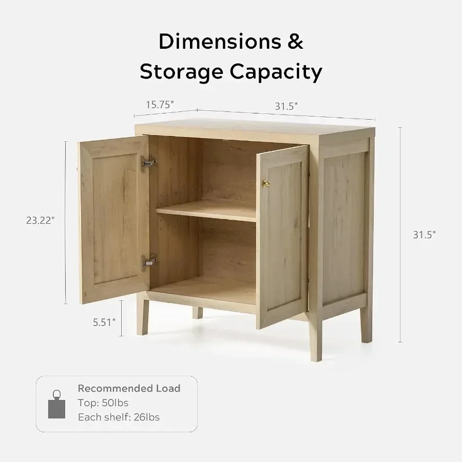 Buffet Cabinets Set of 2 with Storage, Farmhouse Sideboard Cabinet with Adjusable Shelves, Credenza, Accent Cabinet, Kitchen Co