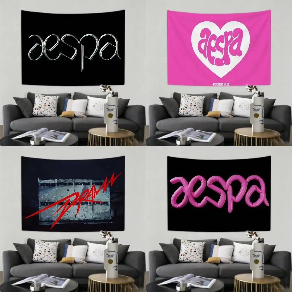 Hot Kpop-w-Aespas-w Tapestry Customizable Tapestries Of Various Styles,wall Hangings, Celebrity Photo Printing,wall Hangings