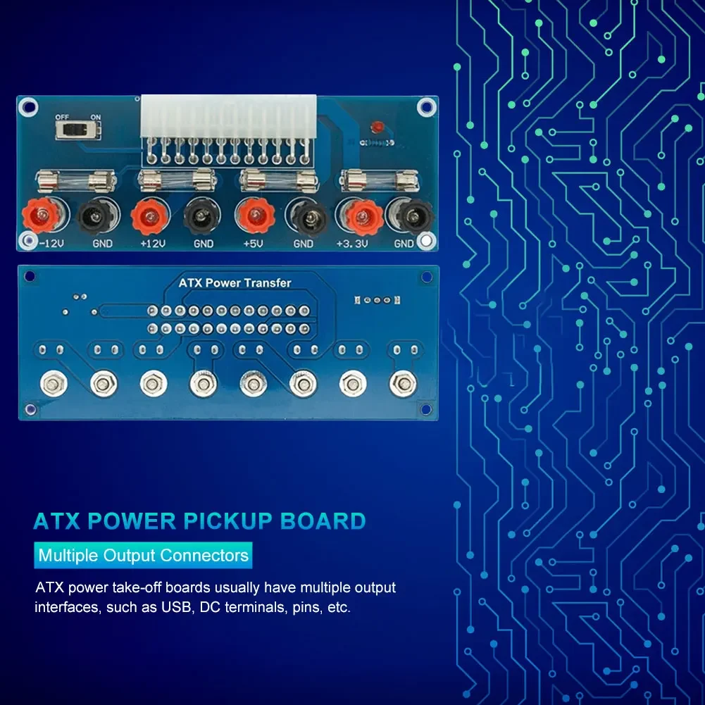 XH-M229 Power ATX Transfer Board ATX Power Supply Breakout Adapter for Desktop PC Chassis