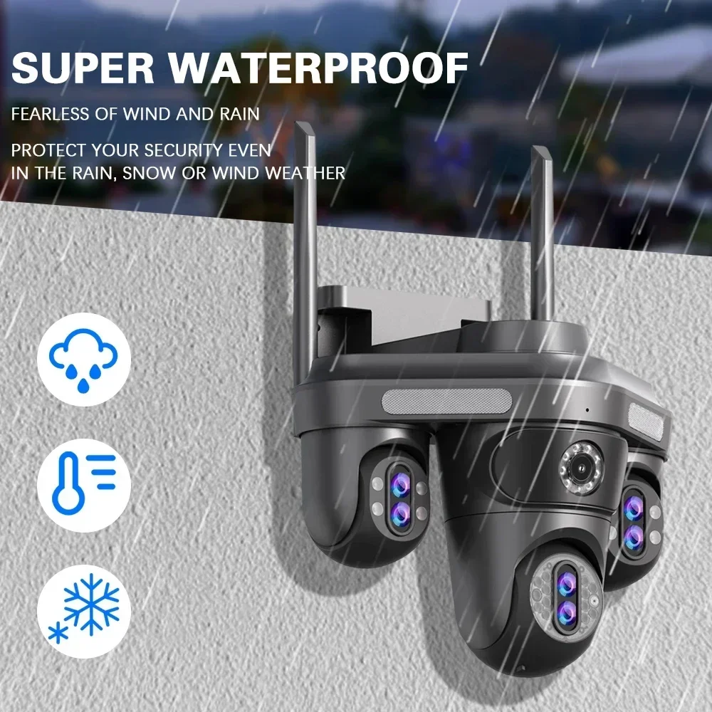 35MP WiFi Camera Outdoor 7 Len 4 Screen CCTV 10X Zoom Video Surveillance Auto Tracking CCTV WiFi Security Camera External IP Cam