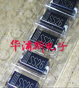 100Pcs ต้นฉบับ100% ใหม่ Schottky Chip Diode SS26แพคเกจ DO-214AC SMA ส่วนประกอบอิเล็กทรอนิกส์