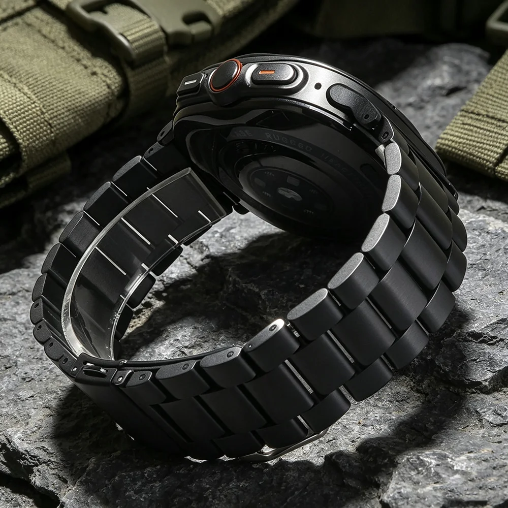 Solid Three Beads Stainless Steel Band For Samsung Galaxy Watch 8 9 Classic Ultra Strap Galaxy 8 9 44mm 46mm 47MM Bracelet