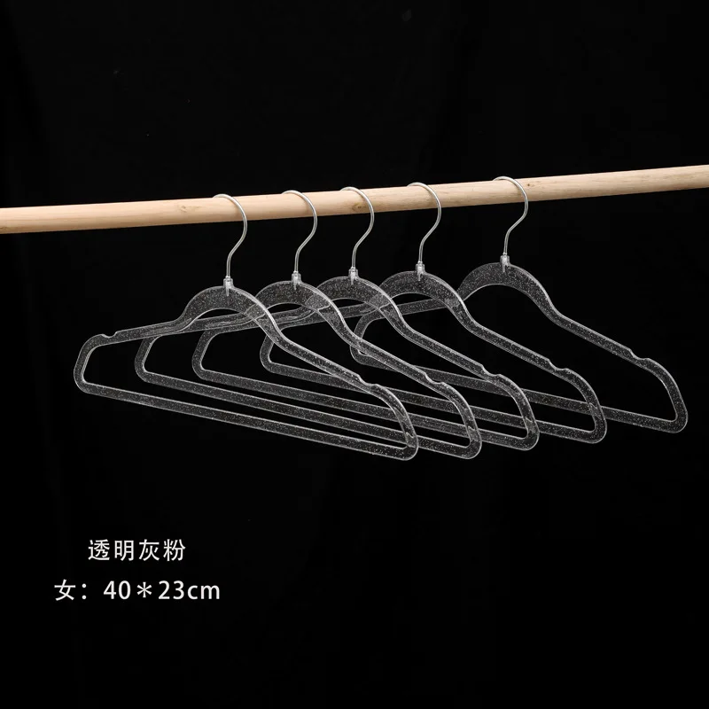 Acrylic Crystal Clear Anti-Slip Hangers | Store-Exclusive Clothing Non-Marking Plastic Coat & Pants Clips 6