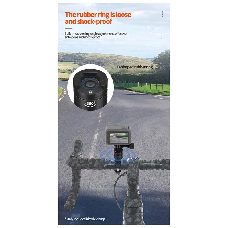 Gopro12 카메라용 금속 핸들 바 파이프 클램프, 360 ° 회전, 빠른 분해, 빠른 설치, 고정 브래킷, 사용하기 쉬움 B