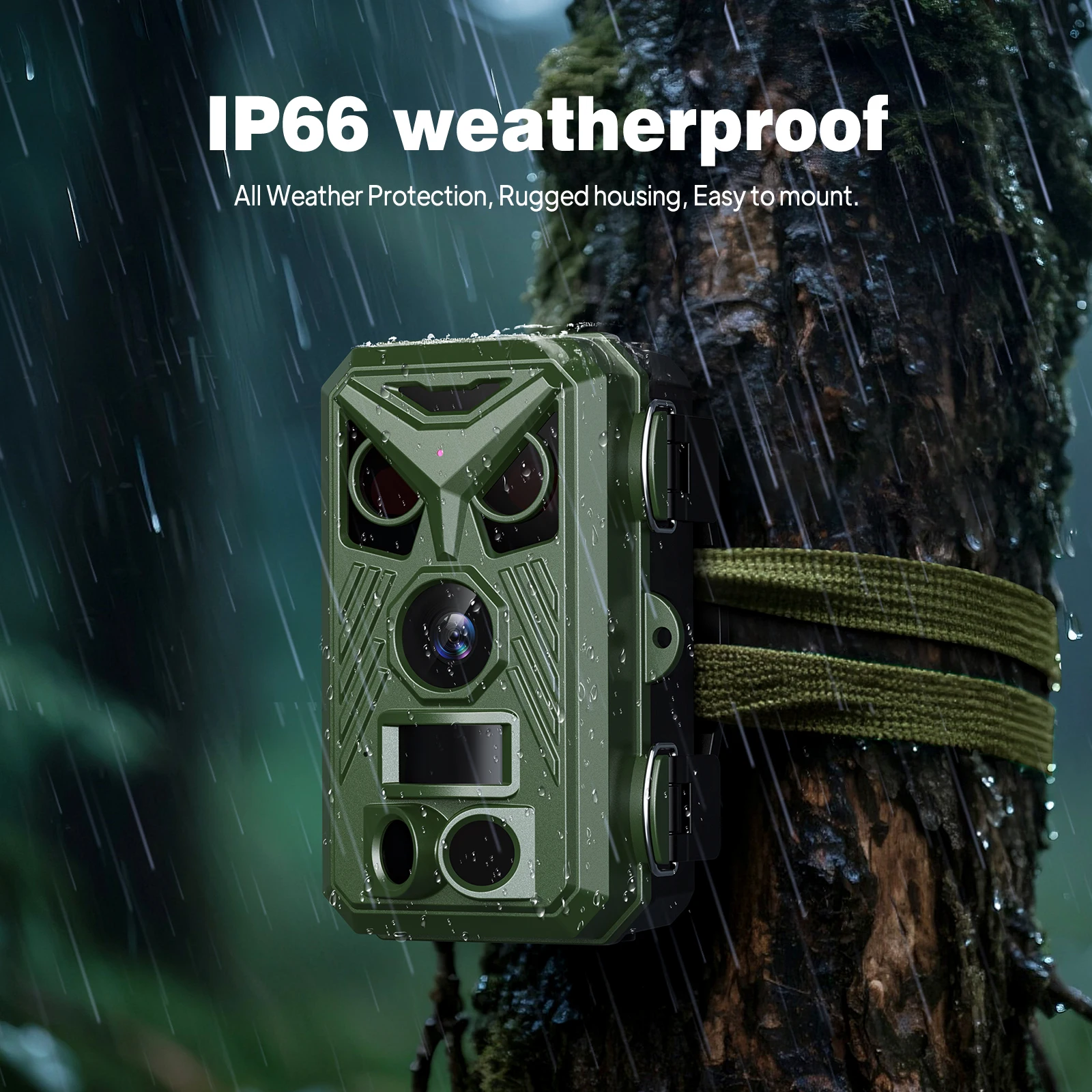 

4K камера для охотничьих троп, 0,8S, активируемая движением, 2,0 дюйма, IPS, камера ночного видения для дикой природы, IP66, водонепроницаемая для разведки на открытом воздухе