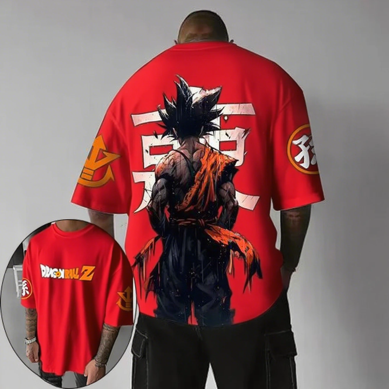 

Летняя мужская футболка Dragon Ball японского аниме Гоку Какарот, хлопок Y2K Harajuku для мальчиков, детская трендовая футболка для родителей и детей с коротким рукавом